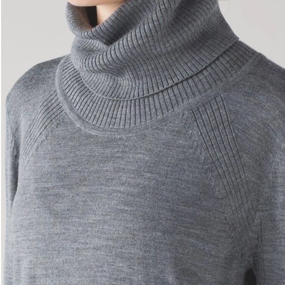 Lululemon Sweat And Savasana Wool Sweater Heathered Medium Grey Size 6 - Picture 6 of 15